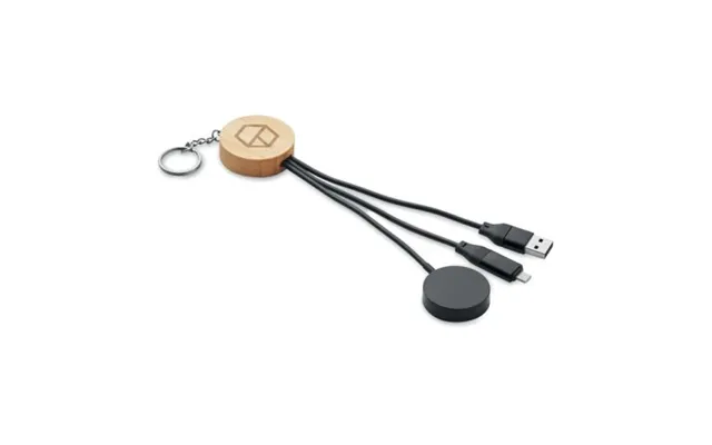 Promotional Key Ring With 4 In 1 60w Cable Black Branded With Your Logo