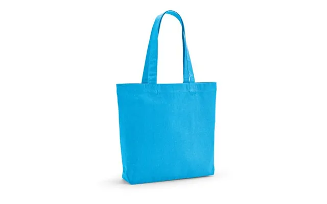 Promotional Kilimanjaro Shopping Bag In Rcotton 180gsm. 65cm Handles And Gusset Light Blue Custom Branded Merch With Log