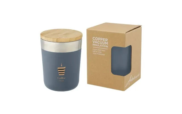 Promotional Lagan Copper Vacuum Insulated Tumbler With Bamboo Lid 300 Ml Ice Blue Branded With Your Logo product image