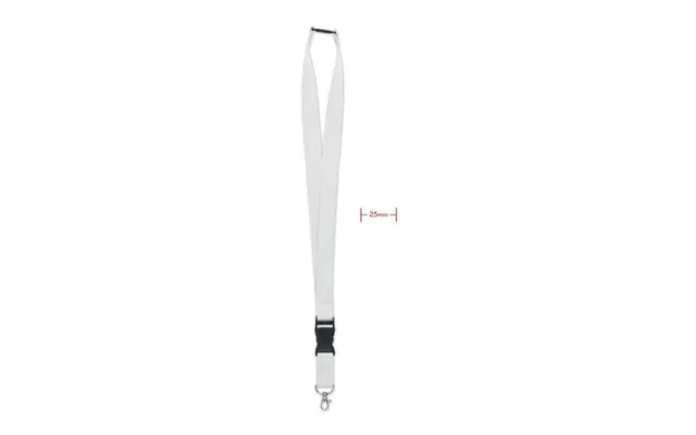 Promotional Lanyard With Metal Hook 25mm White Branded With Your Logo