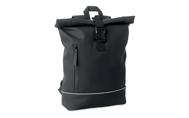 Promotional Laptop 15 Roll Top Pu Backpack Black Branded With Your Logo