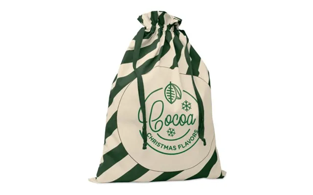 Promotional Large Santa Cotton Bag Green Custom Branded Merch With Logo For Bulk Corporate Gifts