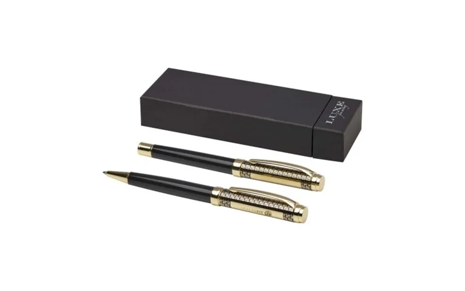 Promotional Legato Ballpoint And Rollerball Pen Set Gold Branded With Your Logo