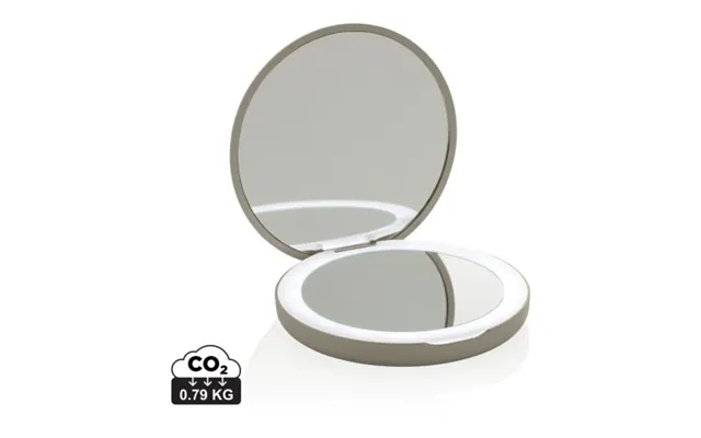 Promotional Lumora Rcs Recycled Plastic Led Re-chargeable Make-up Mirror Beige Custom Branded Merch With Logo For Bulk C product image