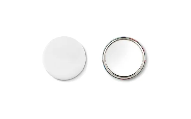 Promotional Mirror Button Metal Matt Silver Branded With Your Logo