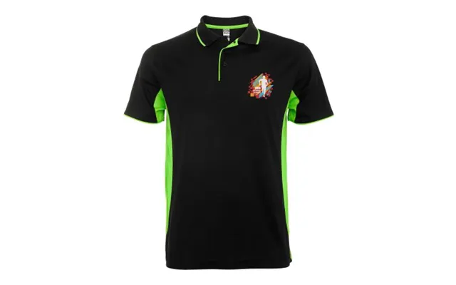 Promotional Montmelo Short Sleeve Unisex Sports Polo Solid Black-lime Branded With Your Logo