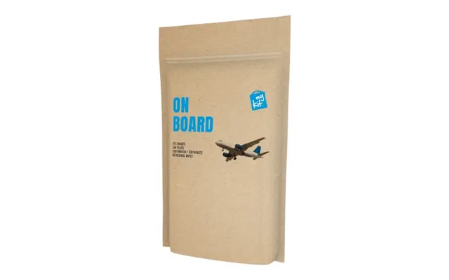 Promotional Mykit On Board Travel Set With Paper Pouch Kraft Brown Not Available Custom Branded Merch With Logo For Bulk
