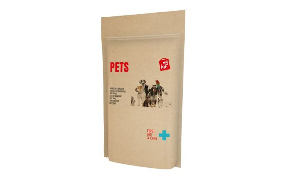 Promotional Mykit Pet First Aid Kit With Paper Pouch Kraft Brown Branded With Your Logo