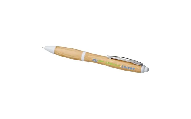 Promotional Nash Bamboo Ballpoint Pen Natural-white Branded With Your Logo