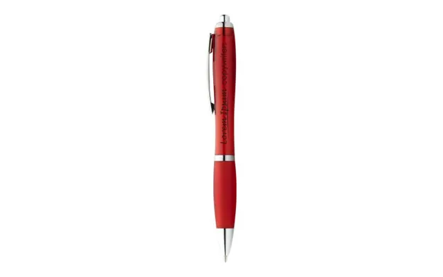 Promotional Nash Pen With Coloured Barrel & Grip Red Branded With Your Logo