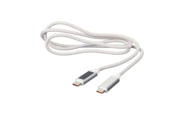 Promotional Nylon Fabric Charging Cable 65w Claudia Light Grey Branded With Your Logo