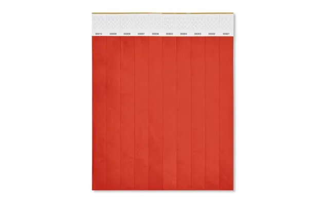 Promotional One Sheet Of 10 Wristbands Red Custom Branded Merch With Logo For Bulk Corporate Gifts