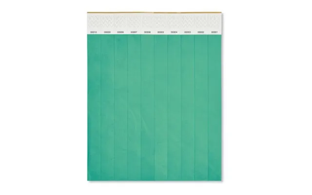 Promotional One Sheet Of 10 Wristbands Turquoise Branded With Your Logo
