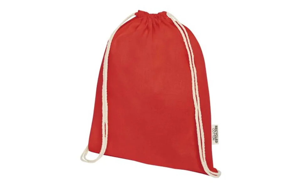 Promotional Oregon 140 G M Grs Recycled Cotton Drawstring Bag Red Branded With Your Logo