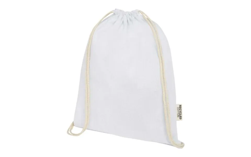 Promotional Oregon 140 G M Grs Recycled Cotton Drawstring Bag White Branded With Your Logo