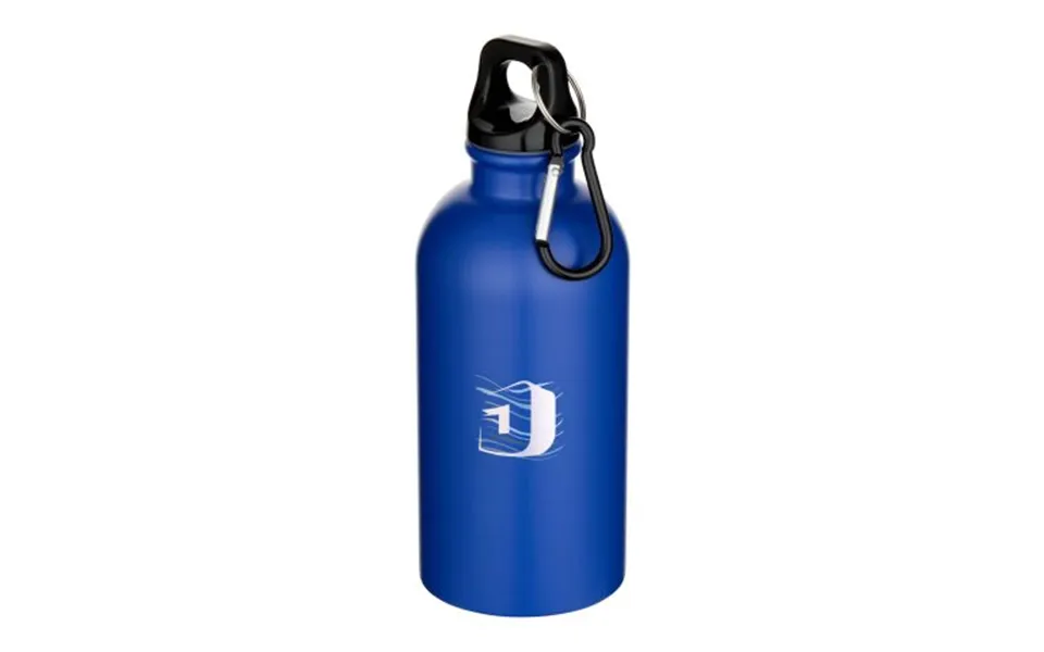 Promotional Oregon 400 Ml Matte Rcs Recycled Single Wall Stainless Steel Water Bottle With Carabiner Royal Blue Branded 