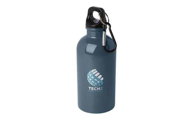 Promotional Oregon 400 Ml Rcs Certified Single Wall Stainless Steel Water Bottle With Carabiner Hale Blue Branded With Y