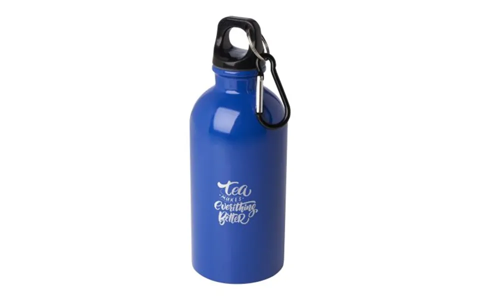 Promotional Oregon 400 Ml Rcs Certified Single Wall Stainless Steel Water Bottle With Carabiner Royal Blue Branded With 