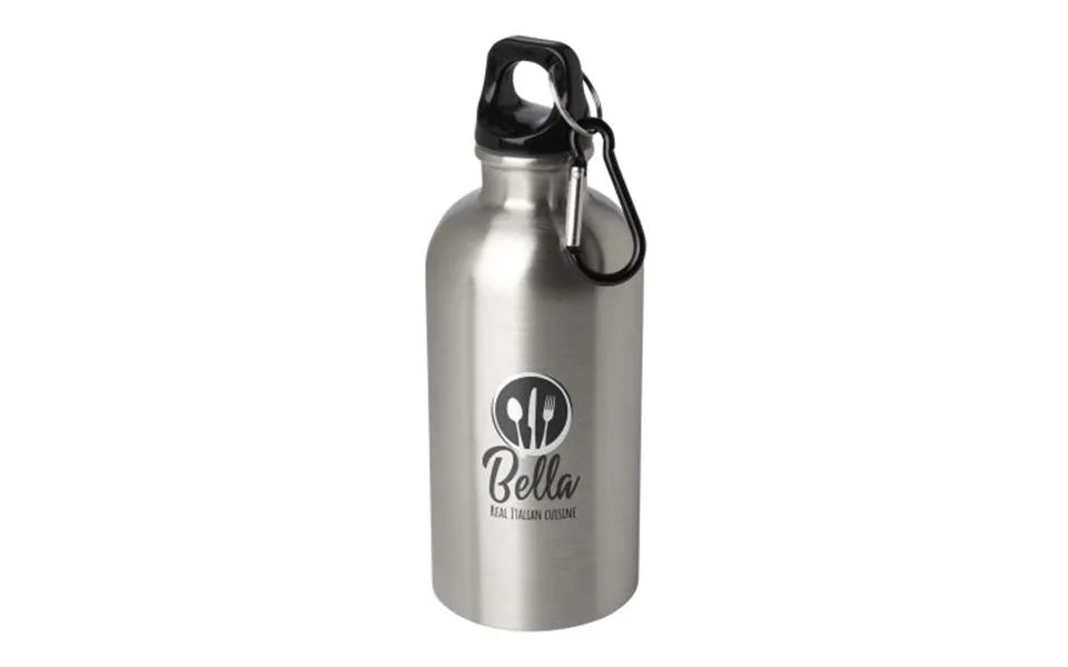 Promotional Oregon 400 Ml Rcs Certified Single Wall Stainless Steel Water Bottle With Carabiner Silver Branded With Your