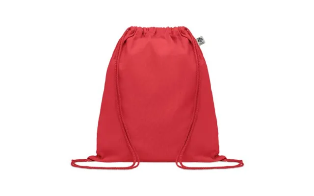 Promotional Organic Cotton Drawstring Bag 140 Gr M Red Branded With Your Logo