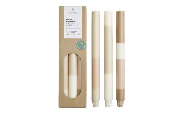 Promotional Originalhome Layered Limestone Candles - Set Of 3 Off White Branded With Your Logo product image