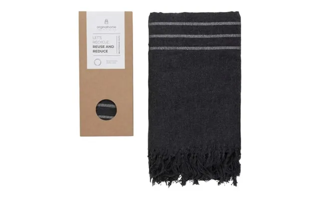 Promotional Originalhome Recycled Cloth - 85 X 175 Cm Solid Black Custom Branded Merch With Logo For Bulk Corporate Gift