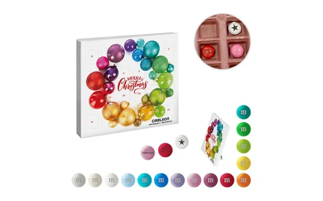 Promotional Paper Mini-advent Calendar With Personalised M&m’s Chocolate Candies Branded With Your Logo