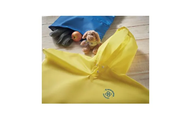 Promotional Peva Kid Raincoat With Hood Yellow Branded With Your Logo