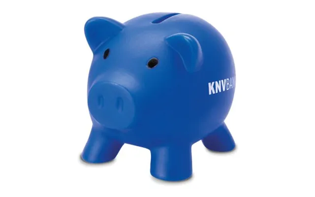Promotional Piggy Bank Blue Custom Branded Merch With Logo For Bulk Corporate Gifts