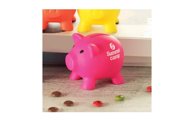 Promotional Piggy Bank Fuchsia Custom Branded Merch With Logo For Bulk Corporate Gifts