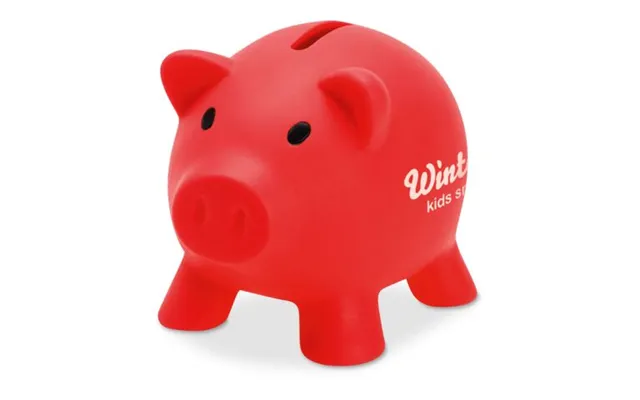 Promotional Piggy Bank Red Custom Branded Merch With Logo For Bulk Corporate Gifts