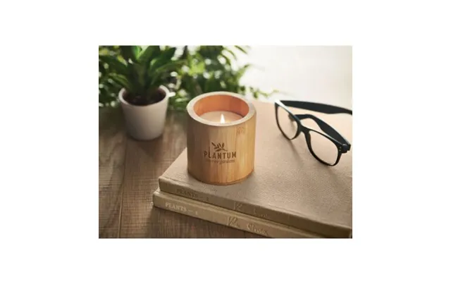 Promotional Plant Based Wax Candle 160 Gr Wood Custom Branded Merch With Logo For Bulk Corporate Gifts product image
