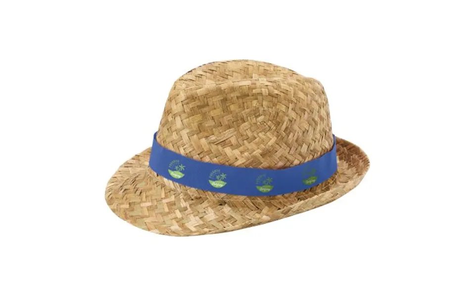 Promotional Pricus Straw Hat Royal Blue-natural Branded With Your Logo