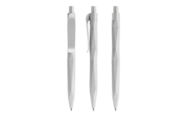 Promotional Prodir Qs20 Push Ballpoint Pen Matt Light Grey Branded With Your Logo