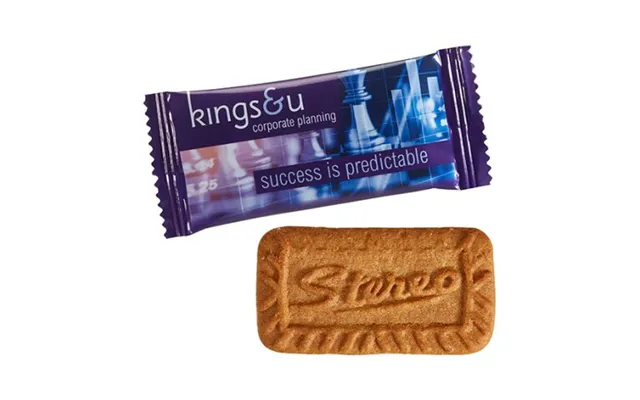 Promotional Product Cookie White With Custom Logo Print Individually Packed Caramel Flavour Corporate Christmas Gift