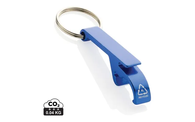 Promotional Rcs Recycled Aluminum Bottle And Can Opener Blue Branded With Your Logo