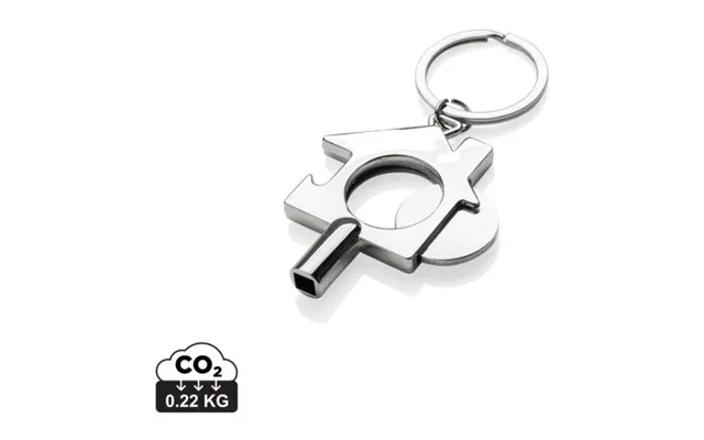 Promotional Rcs Recycled Zinc Alloy 3 In 1 Keychain Silver Branded With Your Logo