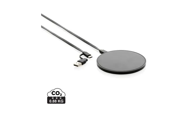 Promotional Rcs Standard Recycled Plastic 10w Wireless Charger Black Custom Branded Merch With Logo For Bulk Corporate G