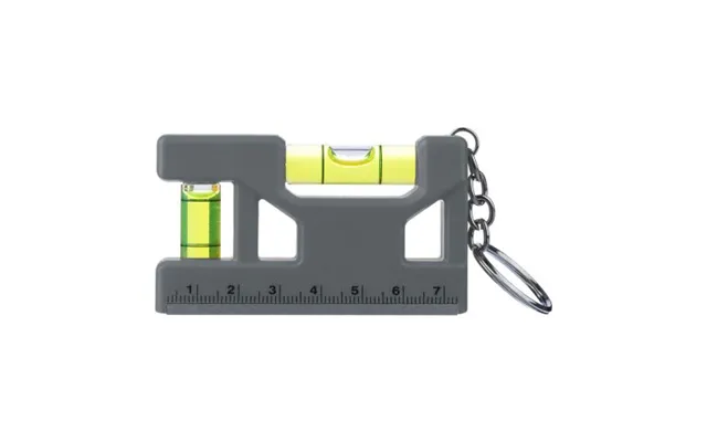 Promotional Recycled Abs Spirit Level Keychain Indira Grey Custom Branded Merch With Logo For Bulk Corporate Gifts