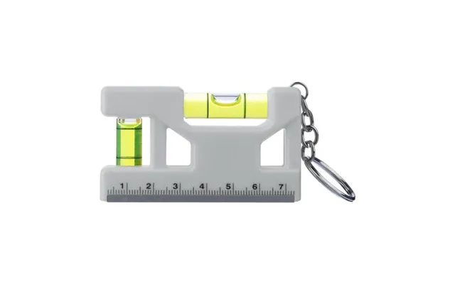Promotional Recycled Abs Spirit Level Keychain Indira White Custom Branded Merch With Logo For Bulk Corporate Gifts