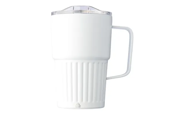 Promotional Recycled Stainless Steel Double-walled Travel Mug 450 Ml Calo White Branded With Your Logo product image