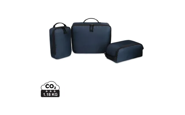 Promotional Renew Aware Rpet 3 Piece Packing Cube Set Navy Branded With Your Logo