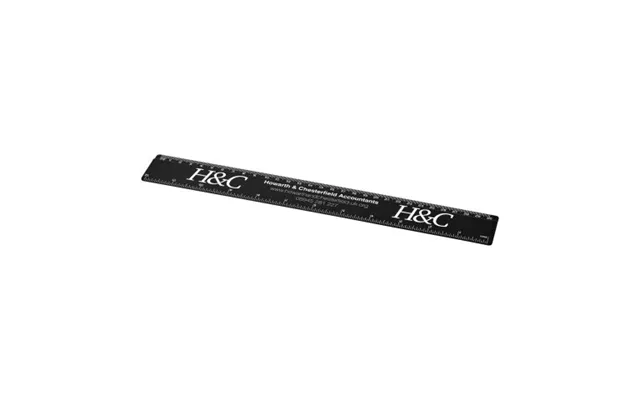 Promotional Renzo 30 Cm Plastic Ruler Solid Black Branded With Your Logo
