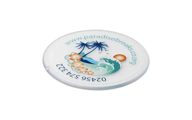 Promotional Renzo Round Plastic Coaster White Branded With Your Logo