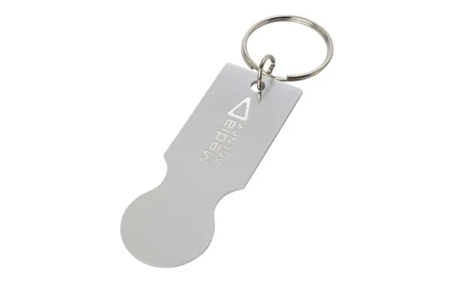 Promotional Rhea Shopping Cart Keyring Silver Branded With Your Logo