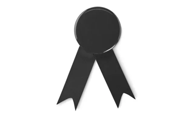 Promotional Ribbon Style Badge Pin Black Branded With Your Logo
