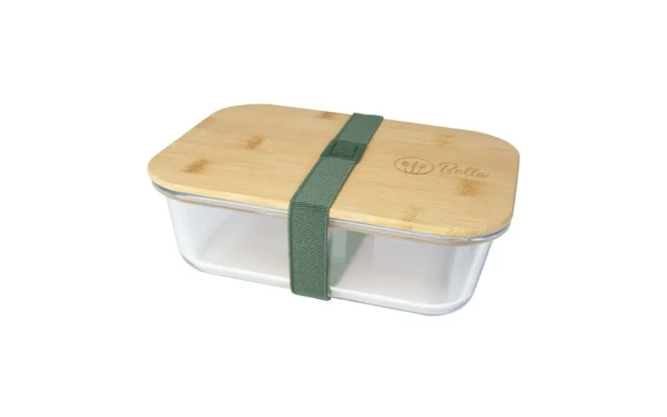 Promotional Roby Glass Lunch Box With Bamboo Lid Heather Green Branded With Your Logo