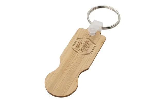 Promotional Ronan Bamboo Trolley Keychain Natural Branded With Your Logo