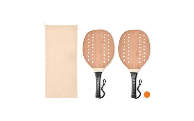 Promotional Rosewood Beach Tennis Set Wood Custom Branded Merch With Logo For Bulk Corporate Gifts
