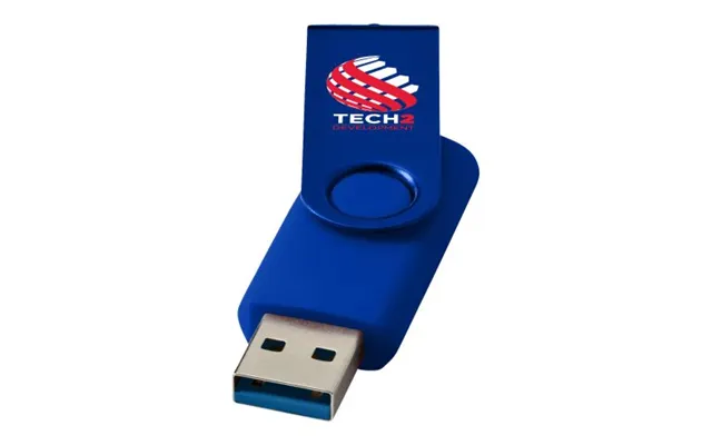 Promotional Rotate Metallic Usb 3.0 Royal Blue Custom Branded Merch With Logo For Bulk Corporate Gifts
